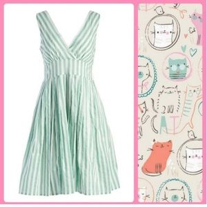 Pistachio striped summer dress